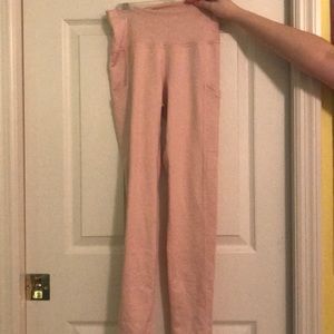 Aerie fleece lined light pink pocket leggings
